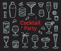 Set of Cocktails and Alcohol Drinks Vector