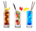 Soda cocktail in classic glass isolated on white Royalty Free Stock Photo