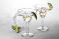 Set of cocktails with ice in Martini glasses Royalty Free Stock Photo