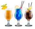 Set of cocktails isolated on white background Royalty Free Stock Photo