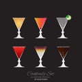 Set of 6 cocktails