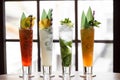 Set of cocktails and soft drinks Royalty Free Stock Photo