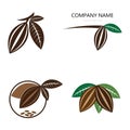set of cocoa, cocoa bean logo vector Royalty Free Stock Photo