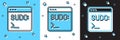 Set Code terminal icon isolated on blue and white, black background. Browser window with command line. Command panel Royalty Free Stock Photo