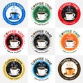 Set of coffee badge label logo design