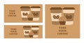 Set of coffee banners with cupcakes and lettering Choose your coffee. Flat vector illustration for card, promo, sale. Awesome