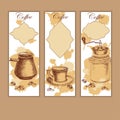 Set of coffee banners with frames Royalty Free Stock Photo