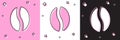 Set Coffee beans icon isolated on pink and white, black background. Vector Royalty Free Stock Photo