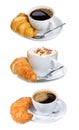 Set with coffee and croissant Royalty Free Stock Photo