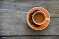 Set of coffee cup and beans