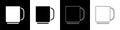 Set Coffee cup icon isolated on black and white background. Tea cup. Hot drink coffee. Vector Illustration Royalty Free Stock Photo