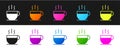 Set Coffee cup icon isolated on black and white background. Tea cup. Hot drink coffee. Vector Illustration Royalty Free Stock Photo