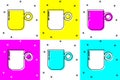 Set Coffee cup icon isolated on color background. Tea cup. Hot drink coffee. Vector Royalty Free Stock Photo