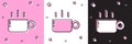 Set Coffee cup icon isolated on pink and white, black background. Tea cup. Hot drink coffee. Vector Royalty Free Stock Photo