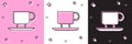 Set Coffee cup icon isolated on pink and white, black background. Tea cup. Hot drink coffee. Vector Royalty Free Stock Photo