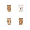 Set of coffee cup icon sign vector Royalty Free Stock Photo