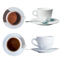 Set of coffee cup isolated over white Royalty Free Stock Photo