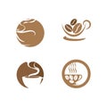 Set Coffee cup Logo Template Royalty Free Stock Photo