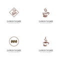 Set Coffee cup Logo Template vector icon design Royalty Free Stock Photo