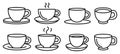 Set of Coffee Cup template line icons, on transparent background, line design vector illustration, coffee concept Royalty Free Stock Photo