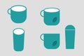 Set coffee cups Royalty Free Stock Photo