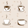 Set coffee cups Royalty Free Stock Photo