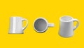 Set coffee cups mockup, clipping path, 3d render Royalty Free Stock Photo