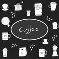 Set of coffee doodles vector illustration with coffee elements