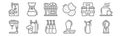 Set of 12 coffee icons. outline thin line icons such as blender, tamper, cold, coffee, coffee shop, chemex