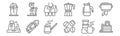 Set of 12 coffee icons. outline thin line icons such as cake, coffee beans, cinnamon, percolator, take away, syphon