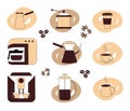 Set Coffee icons vector illustration for decoration. Royalty Free Stock Photo