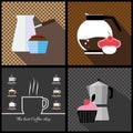 A set of coffee items Royalty Free Stock Photo