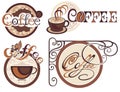 Set of coffee labels Royalty Free Stock Photo