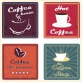 Set of coffee labels or icons in retro style for vintage design Royalty Free Stock Photo