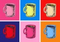 Set Coffee Mug Vector Illustration Pop Art Style Royalty Free Stock Photo