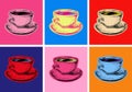 Set Coffee Mug Vector Illustration Pop Art Style Royalty Free Stock Photo