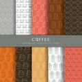 Set of coffee pattern icons.. Vector illustration decorative design