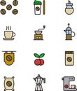 Set of coffee related icons