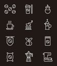 Set of coffee related icons