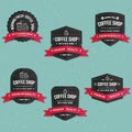 Set of coffee shop labels, banner and badges vector set