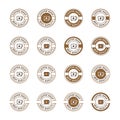 Set of coffee shop logo badge stamp vector