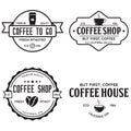 Set of Coffee shop logotype templates. Coffee related emblems labels badges signs. Coffee to go