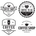 Set of Coffee shop logotype templates. Coffee related emblems labels badges signs. Coffee to go