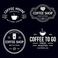 Set of Coffee shop logotype templates. Coffee related emblems labels badges signs. Coffee to go