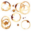 Set of coffee stains