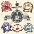 Set of coffee stamp