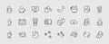 Set of Coffee and Tea Vector Line Icons. Contains such Icons as Cup of Tea, Teabags, Coffee beans and Green Tea Leave Royalty Free Stock Photo