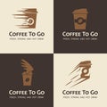 Set of coffee to go labels