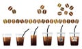 Set of coffee vector illustrations Royalty Free Stock Photo