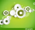 Set of cogwheels on green background Royalty Free Stock Photo